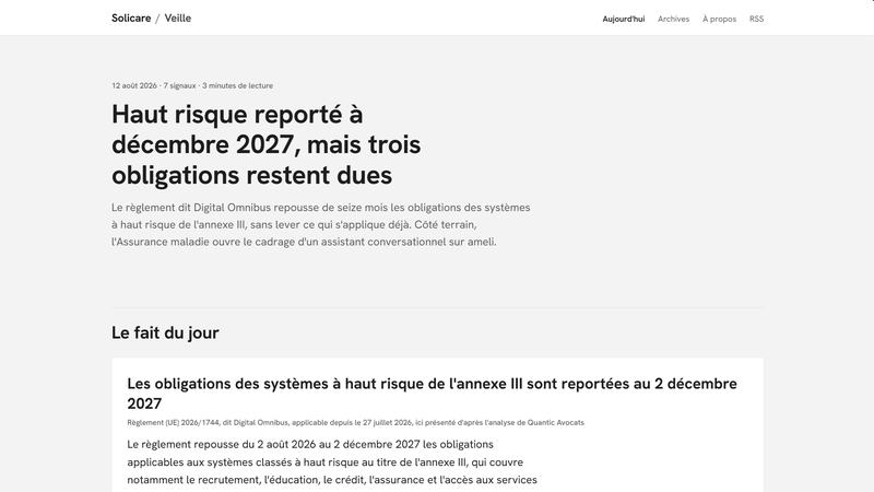 Une édition de la veille quotidienne